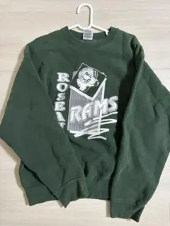 ダークグリーン ロゴプリント スウェット M