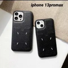 人気！iphone13promax レザーケース ポケット付 ブラック