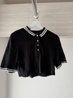 H＆M ブラック ポロシャツ 半袖 エイチアンドエム レディース ブラック