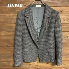♦︎【LINEAR 】ワールド ジャケット ブレザー グレー系 チェック柄 L