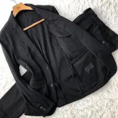 【大人気】ナノユニバース セットアップスーツ 黒 Lサイズ ストレッチ