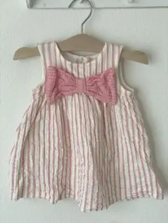 ZARA ピンク　白　ストライプ ワンピース 86