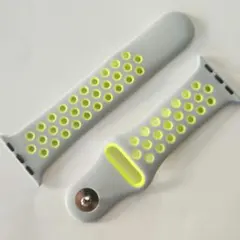 【38/40/41mm・S】AppleWatchバンド　グレー×イエロー　互換