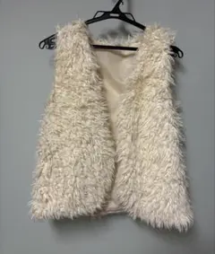 COLZA コルザ　ベスト　クリーム色系　毛