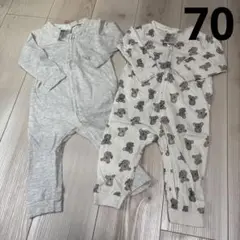 H&M♡長袖ロンパース ファスナータイプ 70 6-9m 2枚