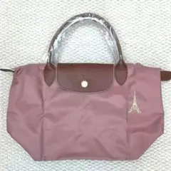 Longchamp ハンドバッグ S ピンク エッフェル塔刺繍