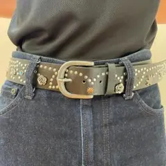 ウエスタン スタッズ ベルト ブラック アメカジ ターコイズ ロック グランジ