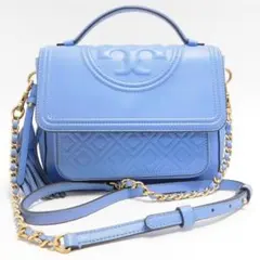 極美品 Tory Burchトリーバーチ ハンドバッグ 2WAYバッグ 水色系