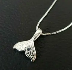 ホエールテール シルバー ネックレス クジラ ハワイアンジュエリー ハワイアン