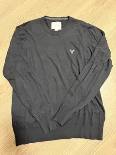AMERICAN EAGLE　ダークグレー クルーネックニット