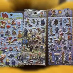 ズートピア2ぷくぷくシール3枚セット　即発送