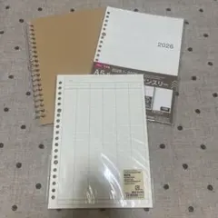 A5 無印　リフィルノート本体　家計簿　ダイソー　ルーズリーフマンスリー