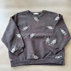 kokokids 猫プリント トレーナー チャコール M 10
