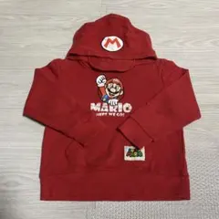 【110】スーパーマリオ フード付きトレーナー 赤