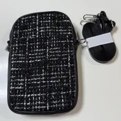 POLA ツイード調 ショルダーバッグ ポーチ モノトーン