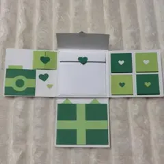 アルバム仕掛け ハンドメイド レター風アルバム カード レター 手紙 みどり