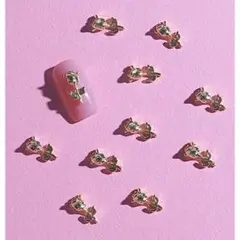 P78《4個》ネイルパーツ ゴールド 薔薇 量産型 春夏 ゆめかわ ポップ