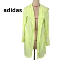 adidas　アディダス　フード付きロングカーディガン　黄色　サイズＭ