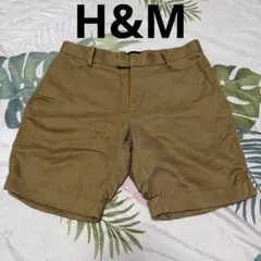 H&M メンズ ショートパンツ ブラウンベージュ　リネンブレンド　Sサイズ相当のサムネイル
