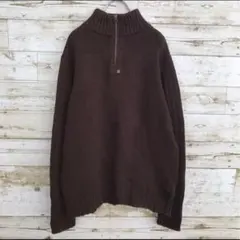 USA古着90sポロジーンズラルフローレン刺繍ハーフジップニット