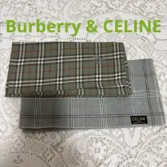 Burberry &セリーヌ＊メンズハンカチ＊2枚セット
