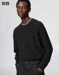 新品未使用 ユニクロU クルーネックセーター ブラック Lサイズ