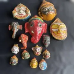 インド民芸 ジャガンナート三神 木製置物 - メルカリ