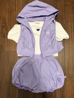 Minimal kids 3点セット（ベスト・Tシャツ・短パン）紫 90/100