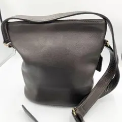 COACH フラップ ショルダーバッグ グラブタンレザー グレー h759 