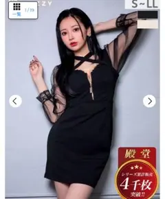 ブラック シースルー袖 ナイトドレス Mサイズ