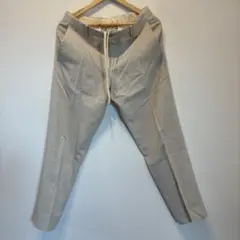 ベージュ スラックス ドローコード付き