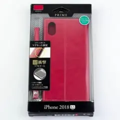 iPhoneXS Max 手帳型 保護 カバー ケース シンプル 紺 レッド 赤のサムネイル