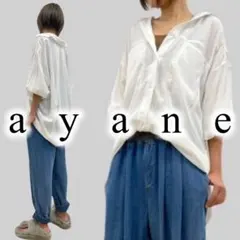 1定価1.3万 ayane アヤン レーヨンポリカラーシャツ 白 シアー M 