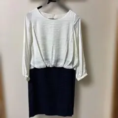 ワンピーススーツ ホワイト/ネイビー　グリーンレイベル