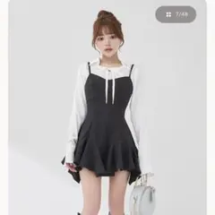 Darich レイヤードランダムヘムチェックミニワンピース