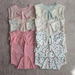 ベビー　肌着　ロンパース　長袖　前開き　60cm　6枚