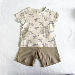 Tシャツ　ハーフパンツ　子供服　キッズ　恐竜　無印　90のサムネイル