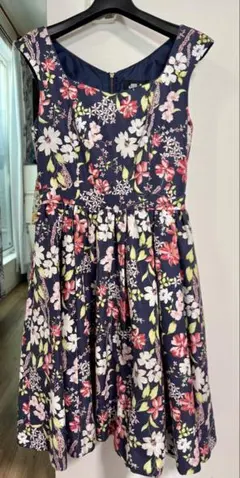 JILL STUART ネイビー フラワープリント ワンピース S