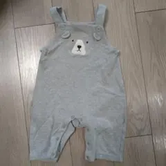 グレー 犬刺繍ロンパース 80