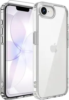iPhone 17e/16e 用 ケース クリア 耐衝撃 ガラスフィルム付き