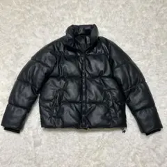 【新品タグ付き】ZARA フェイクレザー パフジャケット 黒 Mサイズ 中古・古着通販】ZARA (ザラ) フェイクレザーパフジャケット