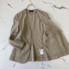 Theory✨麻　ノーカラージャケット リネン混 春夏 カラーレス 現行タグ