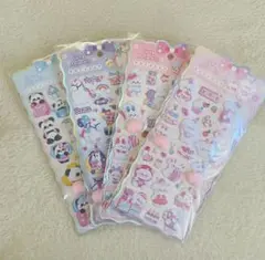 ぷくぷくシール　4枚セット　立体　シール　動物　韓国　ぷっくり　シール手帳