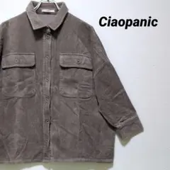 チャオパニック コーデュロイ ジャケット 無地 シャツ ブラウン フリー