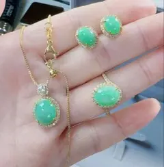 美品】JEWELRY TSUTSUMI ネックレス＆ピアス セット エメラルド - メルカリ