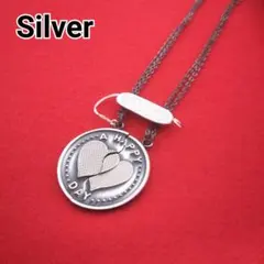 ハート♡ ネックレス 純銀 ブラックメッキ ２つセット