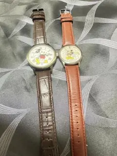 ミッキーマウス ミニーマウス 腕時計 2点セット
