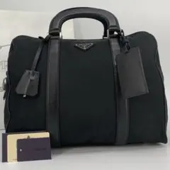 プラダ テスートナイロン ハンドバッグ ショルダーバッグ 本革 NERO