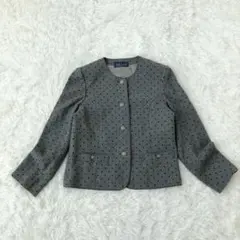 美品　Belle Cecilia ノーカラージャケット　ウール100% グレー