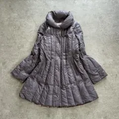 【希少】DOILY 軽量ダウンジャケットパープル ノルディック柄 北欧風 ミセスのサムネイル